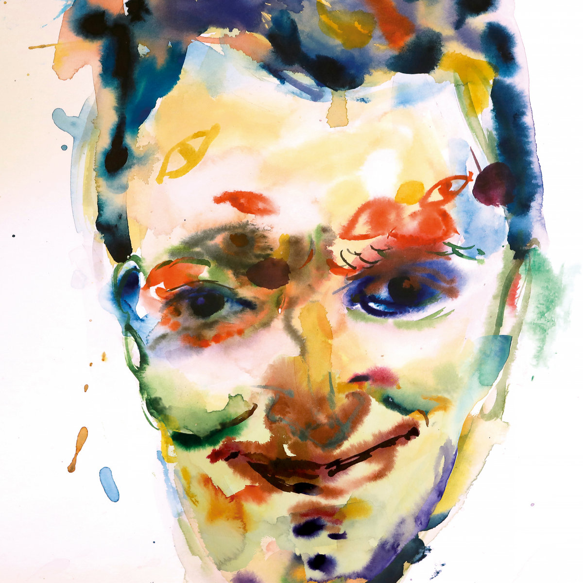 Better Way album cover — a loose watercolor portrait in blues, oranges, and yellows on white